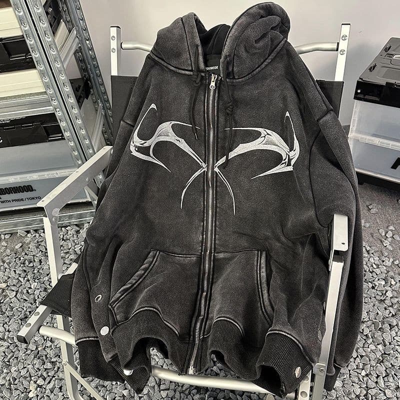 High street Retro puro algodão lavado angustiado Cardigan velo com capuz moletom masculino street Wear solto zíper exter