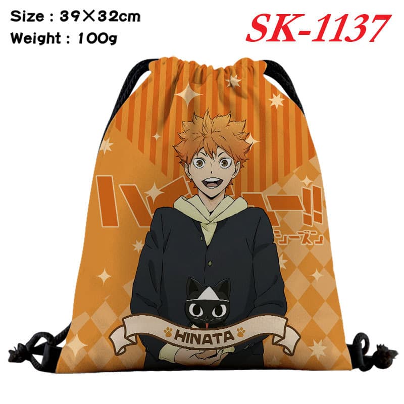 Haikyuu Cartoon Color Canvas Kids Bolsa Com Cordão De Estudante Presentes
