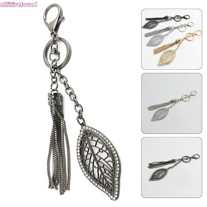 allilivefoua1 Fashionabl Leaf Designs Chaveiro Charme Pendnat Portátil Para Adicionar Estilos