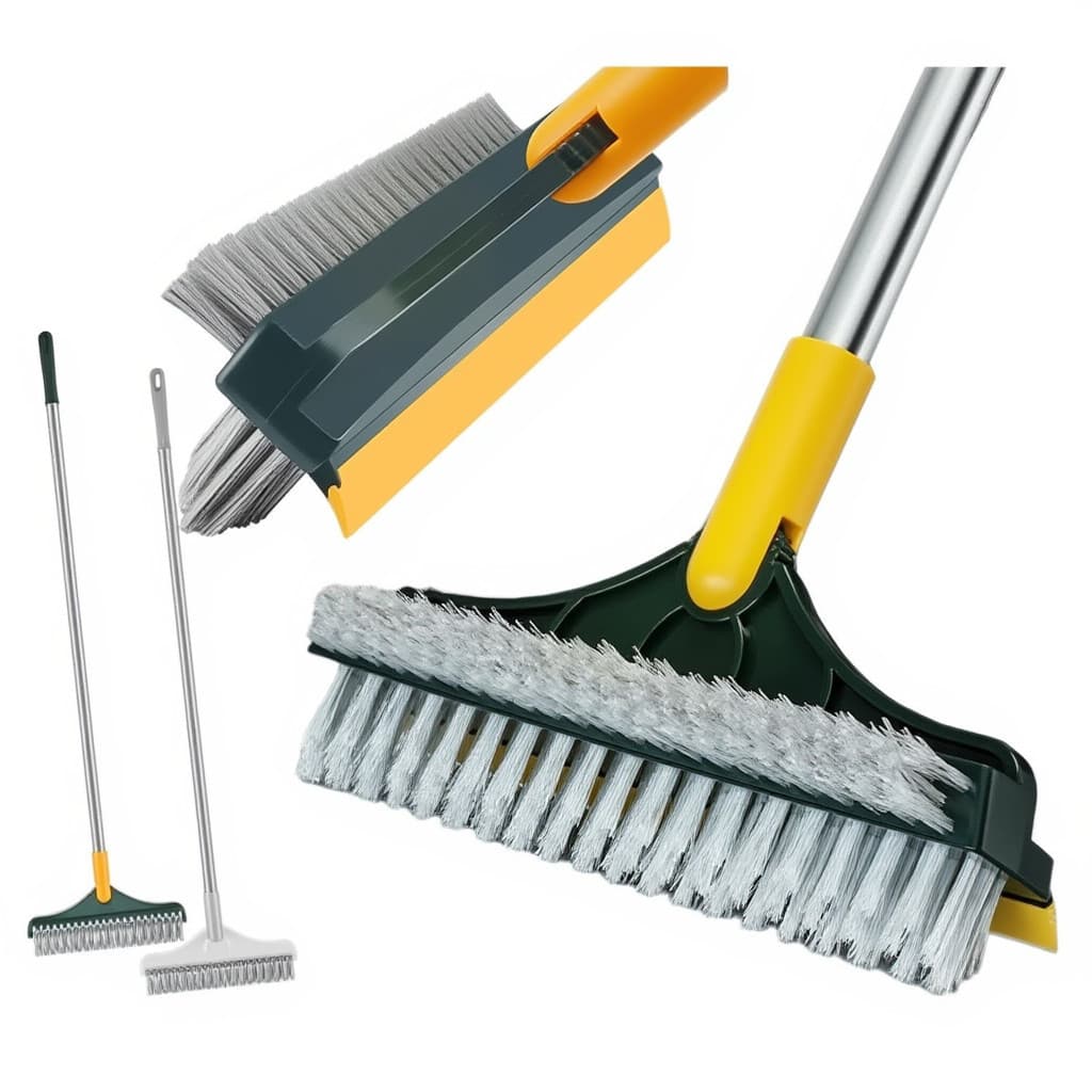 Vassoura Mágica 3 em 1 Esfregão Com Rodo Limpeza Pesada Piso Banheiro Rejunte Azulejo Limpa baú