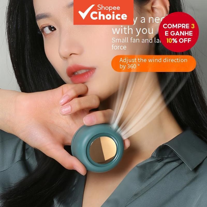  Ventilador portátil sem hélice clip-on: resfriamento silencioso para cintura, camisa, perfeito para carrinho, mesa e