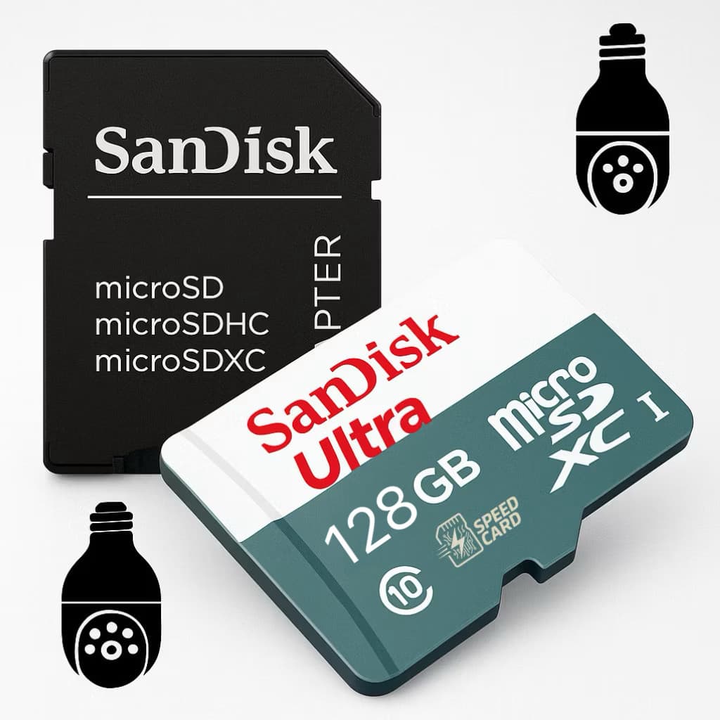 Cartão De Memória Micro Sd Sandisk 128gb/256gb/512gb Classe 10 Ultra A1- Câmeras de Segurança