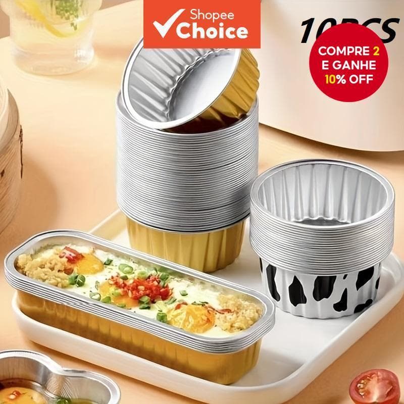  10PCS Nova Tigela de Alumínio para Air Fryer Especial Reutilizável Caixa de Alumínio para Forno