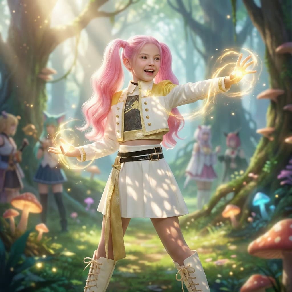 Fantasia K-POP Caça Demônios Menina/Look Rumi Mira Zoey para Festa e Palco Escolar