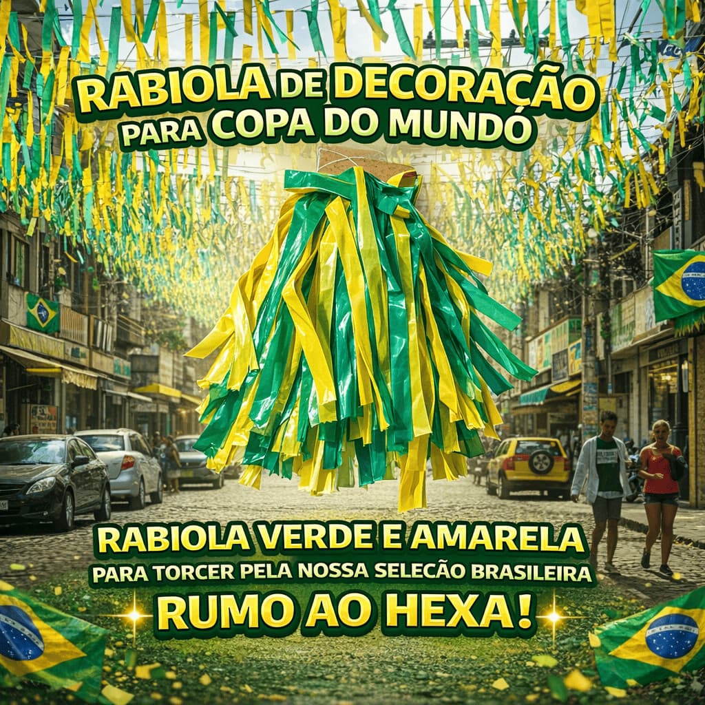 Rabiola de Enfeite para Copa do Mundo Verde e Amarela, Rumo ao Hexa Brasil.