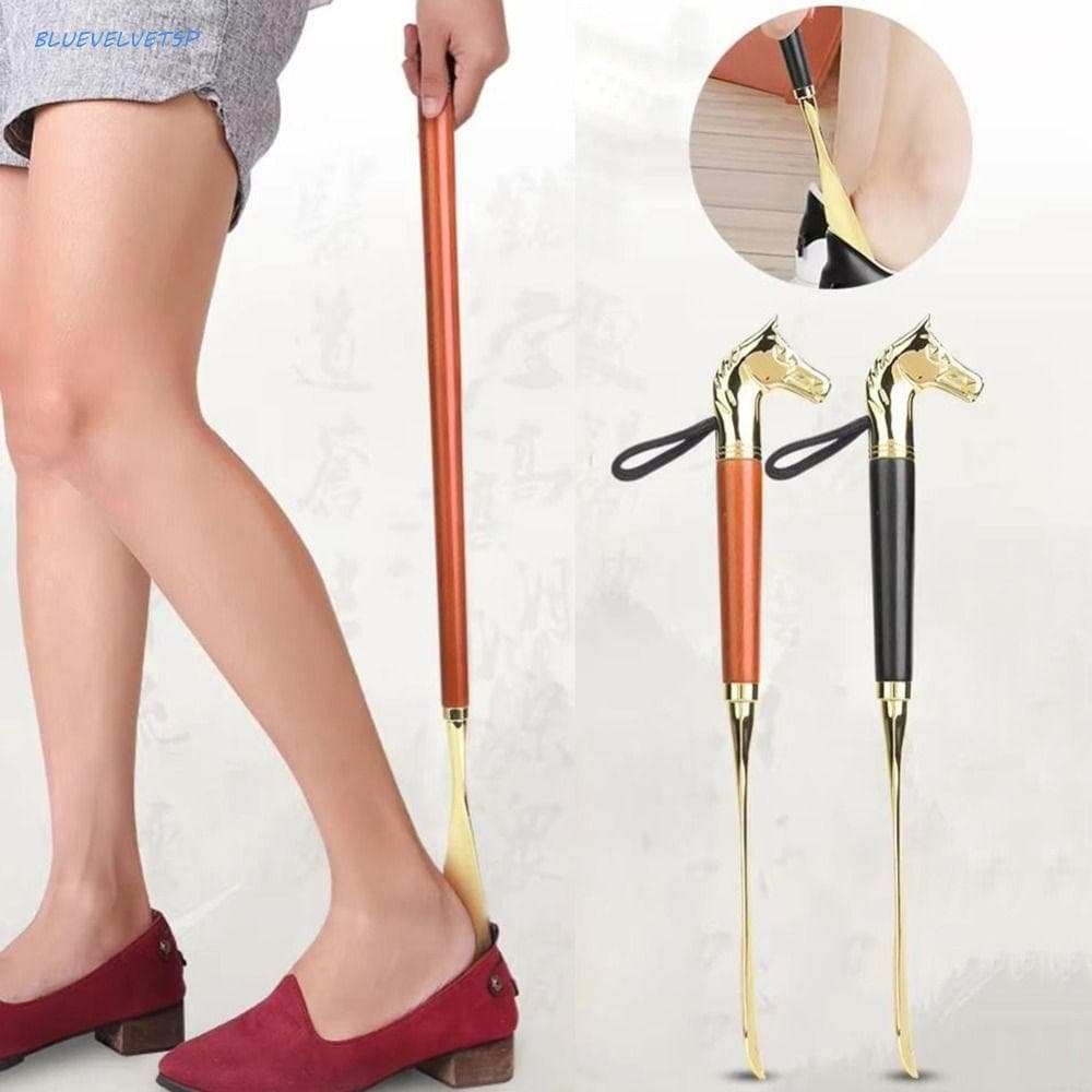 Buzina De Sapato De Metal BLUEVELVETSP , Cabeça De Leão/Cavalo Com Alça De 32 Cm , Ferramenta De Uso De Sapatos