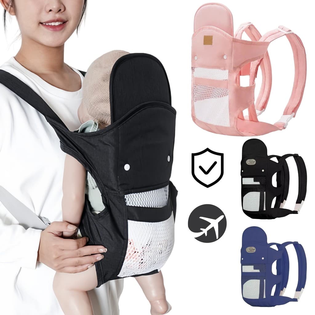 Canguru para Bebê Modelo Panda Ajustável e Respirável Para 2 a 18 Meses Suporta até 15kg Ideal para Passeios