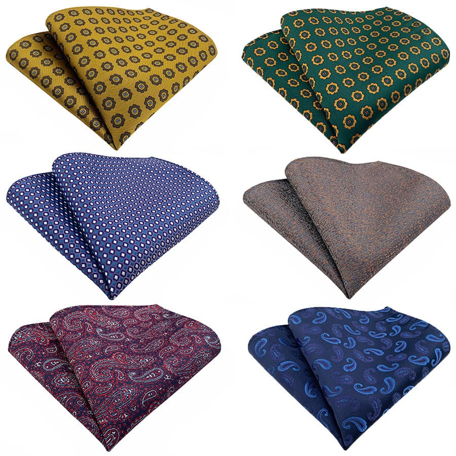 Material de poliéster masculino elegante All-Match Paisley cintura flor terno bolso quadrado quadrado quadrado quadrado 