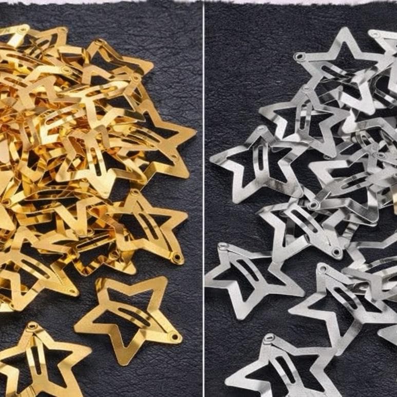 Presilhas estrelas Dourada e prata antiderrapante/presilha grampo