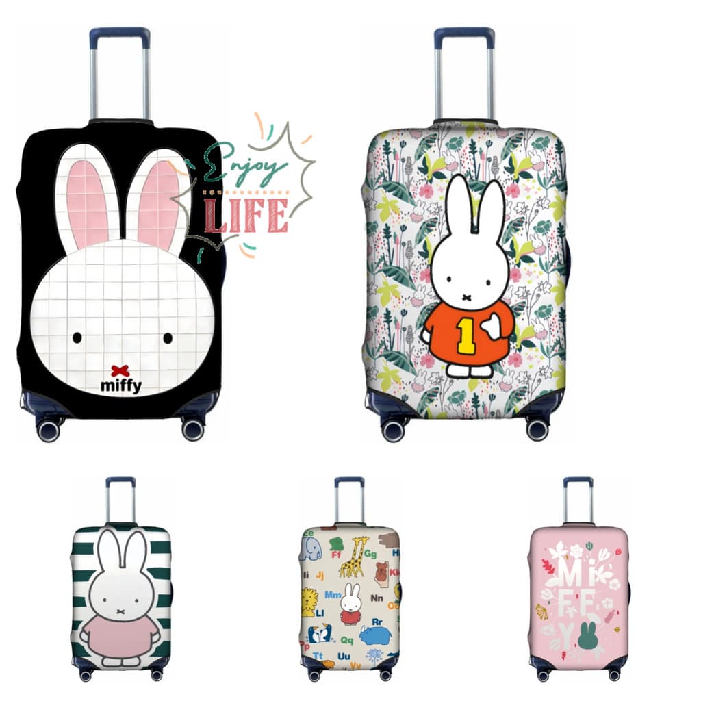 Capa De Bagagem Miffy , Grossa , Elástica , Resistente Ao Desgaste , À Prova De Poeira , Anti Arranhões , Desenho Animad