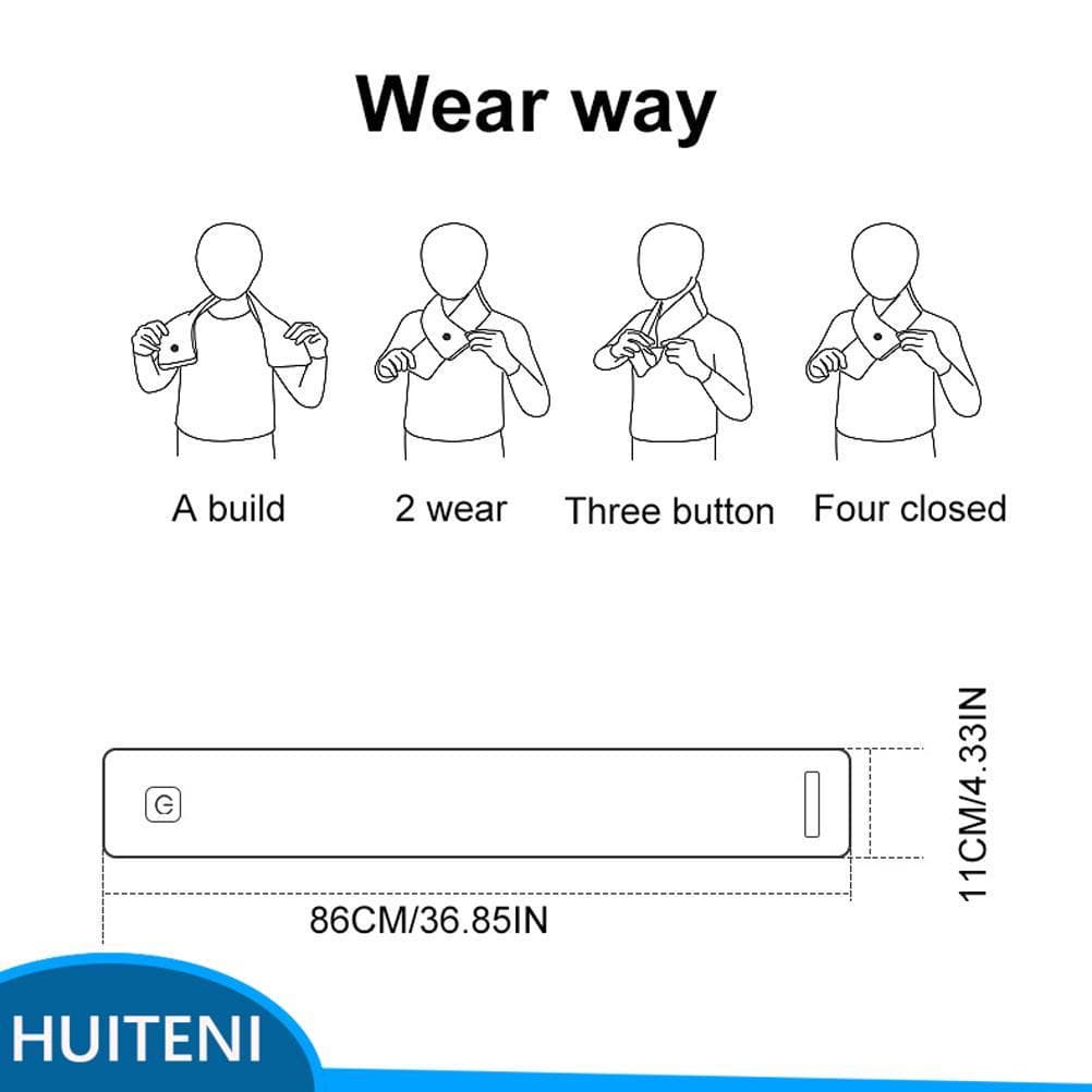 Aquecimento Cachecol Pescoço Mais Quente Envoltório Aquecedor Fino Acabamento Ajustável 3 Engrenagens Elétrico Multiuso 