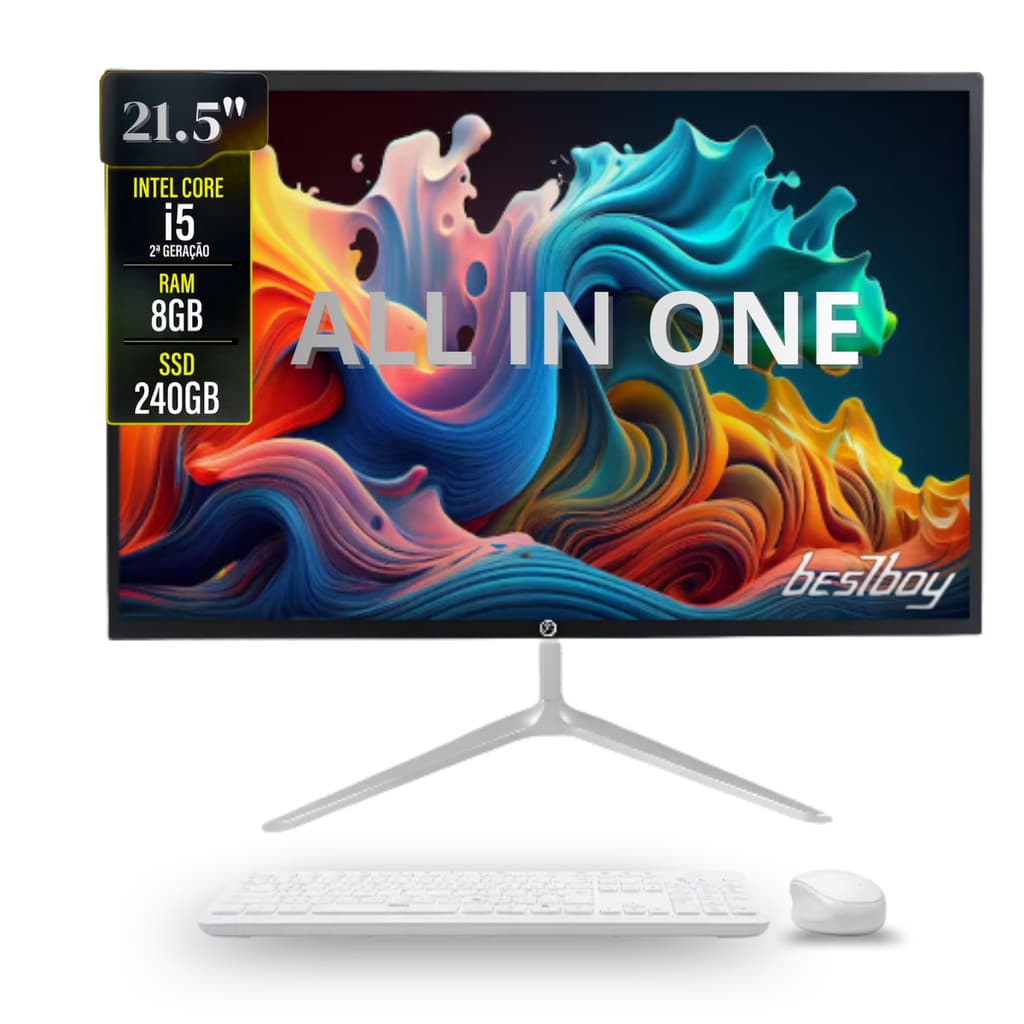 COMPUTADOR AIO IN ONE WORK MACHINE BESTBOY INTEL CORE I5 2º 8GB RAM SSD 240GB MOU TEC 21.5 BR