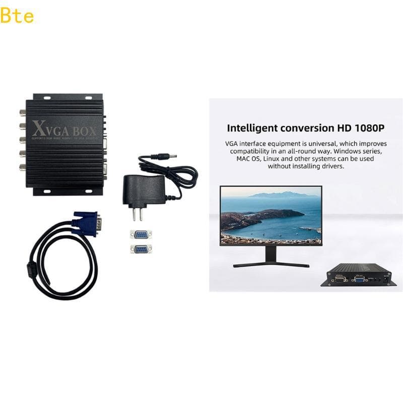 Bte GBS-8219 Conversores Vídeo Industrial XVGA BOX Para VGA RGBS Transmissores Sinal Eua