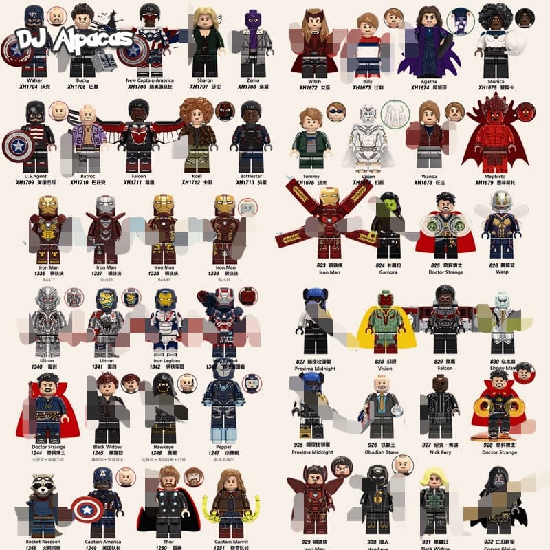 Blocos De Construção Figuras Brinquedo Colecionável XH1709 XH1711 XH1676