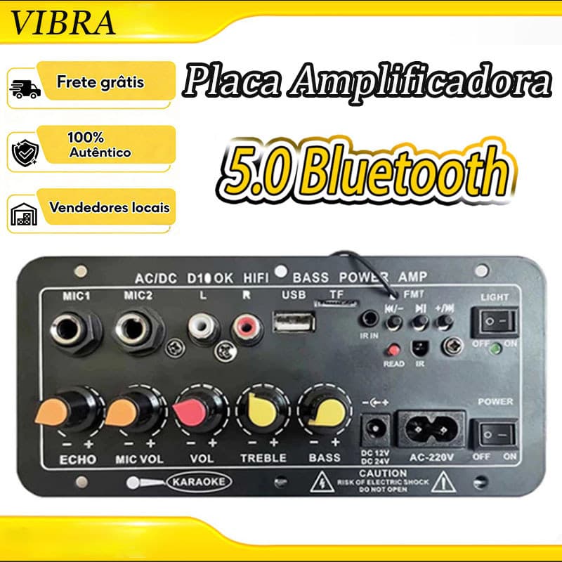 Digital Bluetooth Placa Amplificador Subwoofer Microfone Duplo Karaokê Amp Alto-falante Home Theater 110V 220V 12V