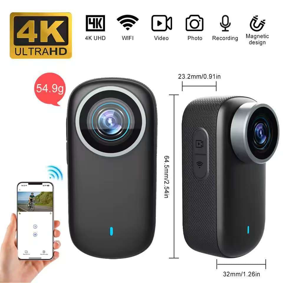 Câmera Esportiva Ao Ar Livre Em Capacete Motocicleta Bicicleta Esporte Mini Filmagem Ação 4K Corporal Profissional E Câm