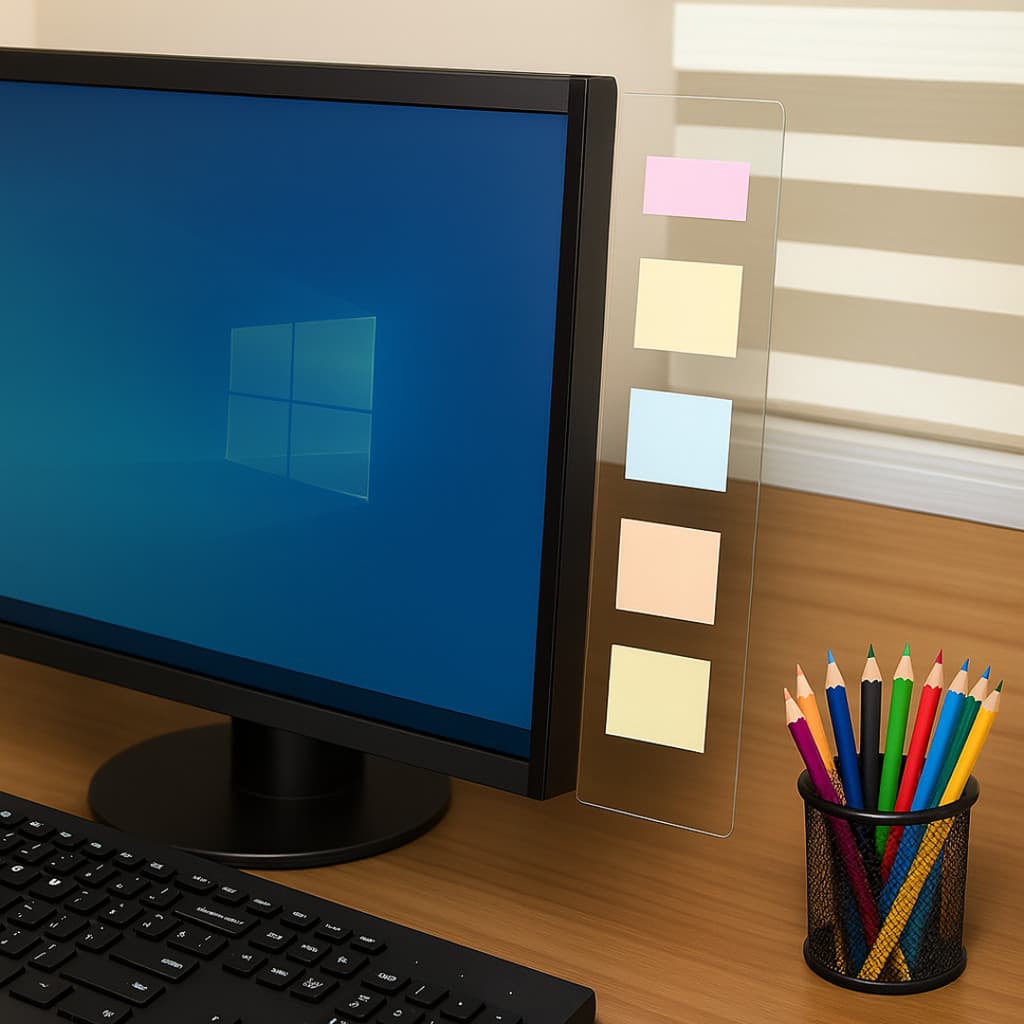 Suporte de Monitor para Blocos de Notas Post It c/fita dupla face Organizador de Tarefas