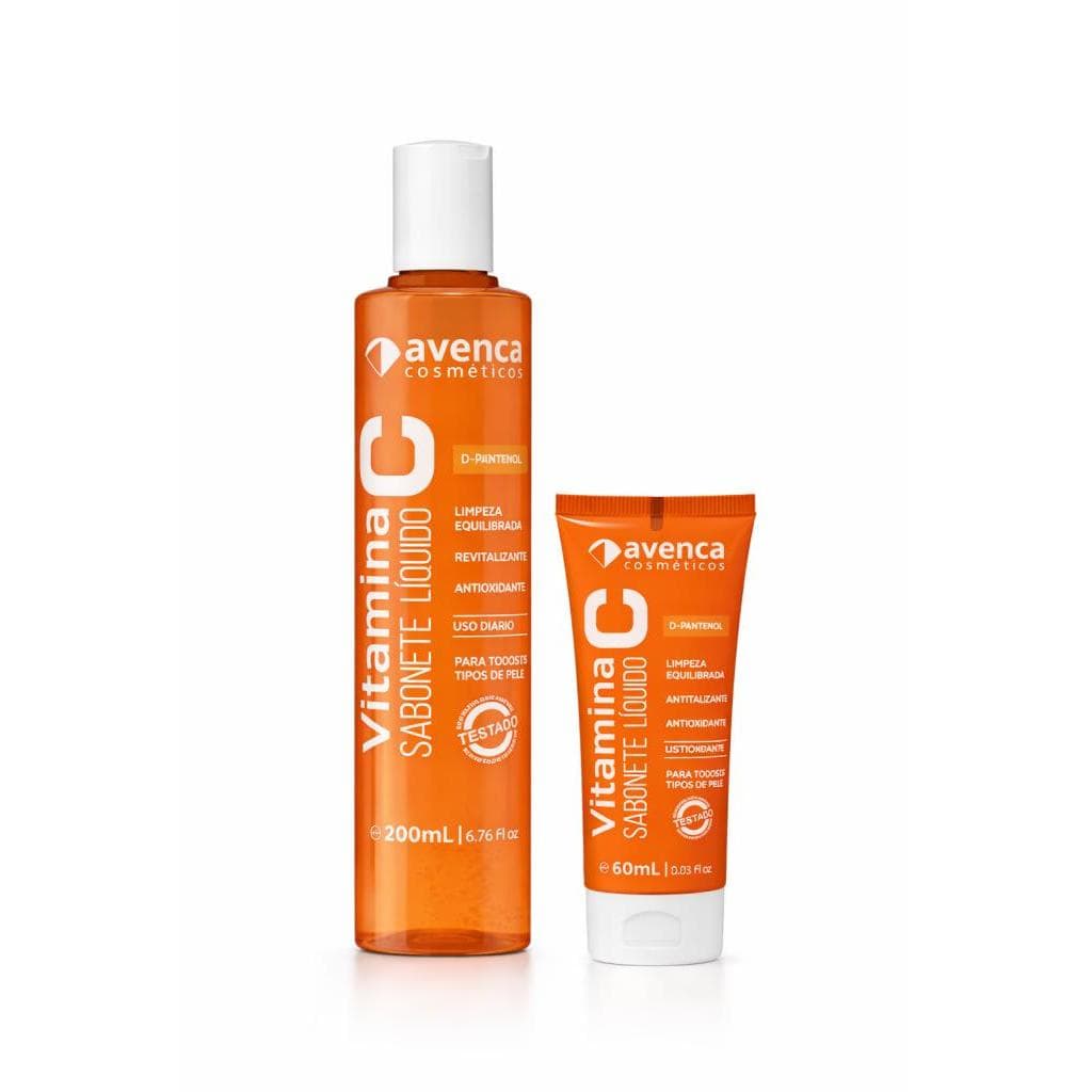 Kit Sabonete Líquido Avenca Vitamina C 200ml + 60ml Facial