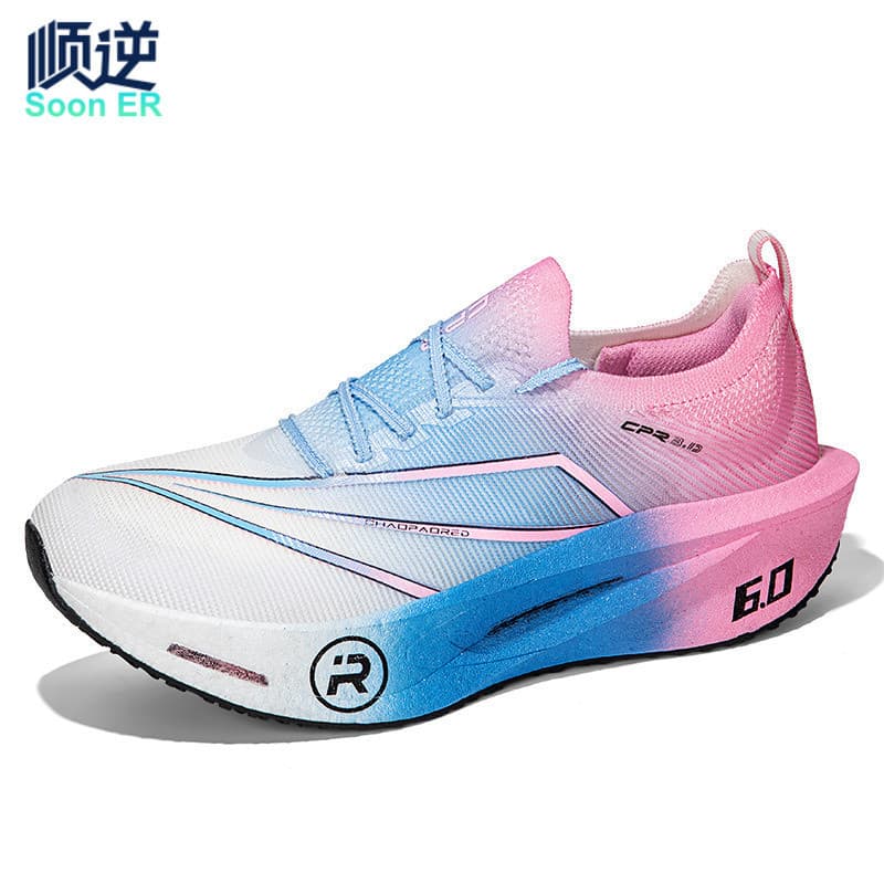 Homens mulheres corrida tênis de corrida Ultra-leve pipoca placa de carbono sapatos esportivos maratona longa corrida am