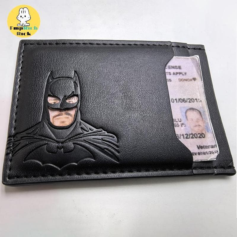 EMRRK > Carteira De Couro Morcego Personalizada , Máscara De Super-Herói , Porta-Cartões , Identificação De , Heróica , 
