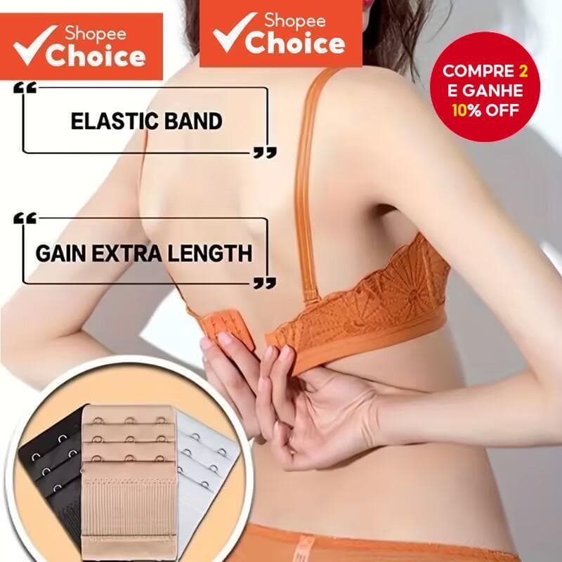 Conjunto Extensor De Alça De Sutiã Com 3 Ganchos-4 Peças De Acessórios De Lingerie Ajustáveis (Preto/Nu/Branco)