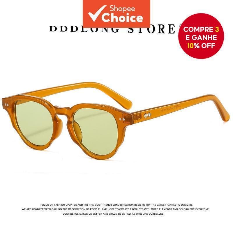 DDLong Retro Óculos De Sol De Armação Pequena UV400 Proteção Vintage Para Exterior