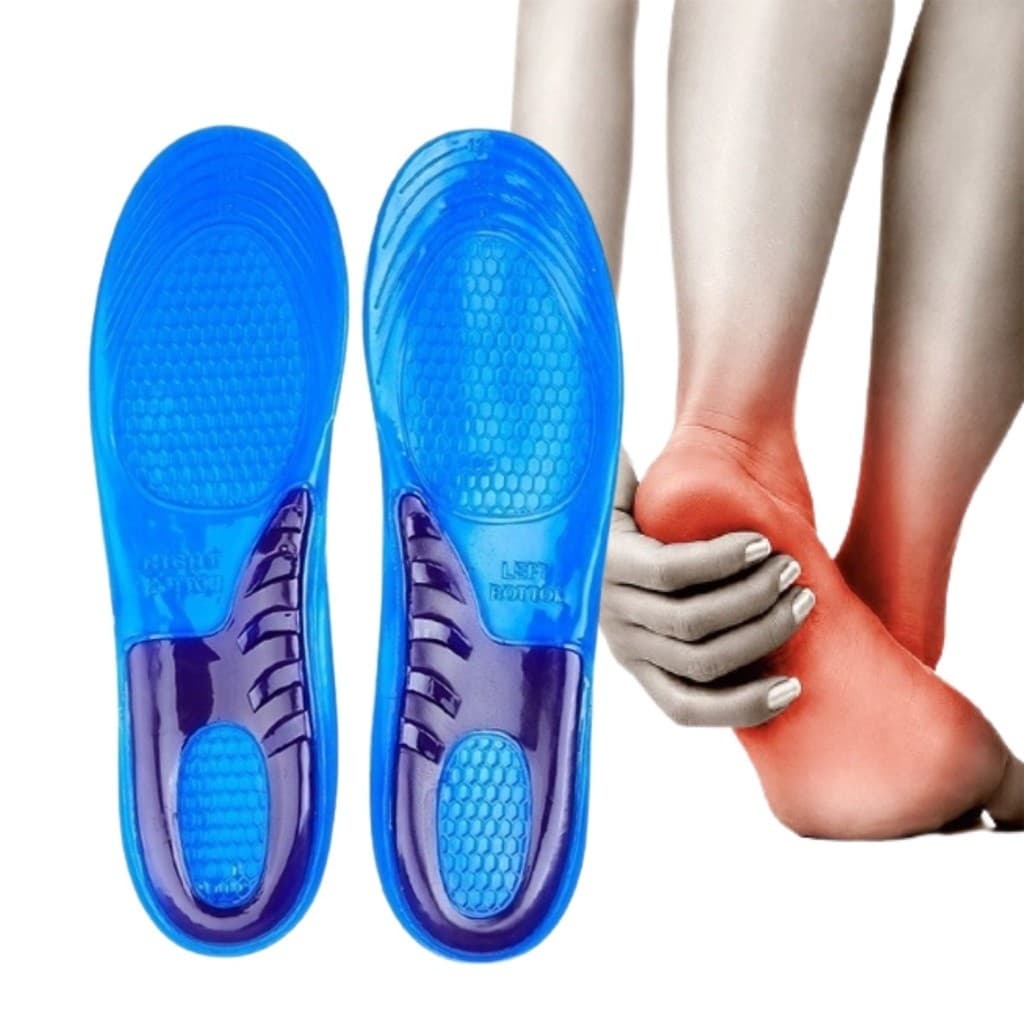 Palmilha Ortopédica Gel de Silicone Para Dores nos Pés Anti Impacto para Sapato Pé Confortavel Saude