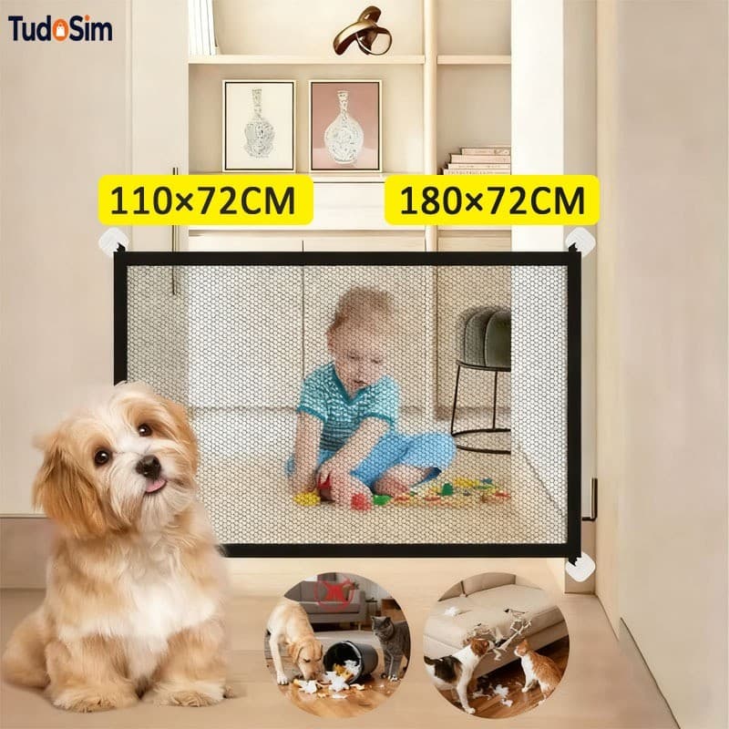 110*72CM Tela de proteção para cachorro ou bebê cerca para interior de casa ou apartamento