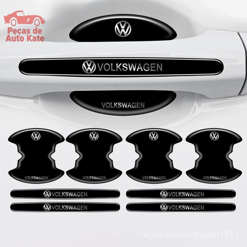 8Pcs Protetor de Porta de Carro Adesivo Filme Protetor Durável de PVC para Volkswagen VW Polo Golf Passat Tiguan Beetle 