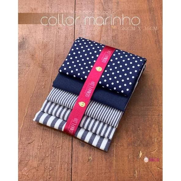KIT 5TECIDOS 20cmx35cm COLLOR MARINHO 100% Algodão