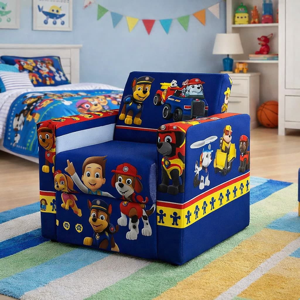 Sofázinho Para Crianças Estampado Decorativo Multiuso Versátil Personagens 2 a 5 Anos