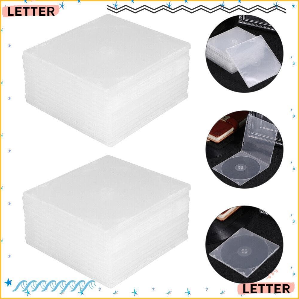 Carta 20 Peças CD , Caixa PP Quadrada Estilo Fino De Borracha Macia Transparente De Disco Único