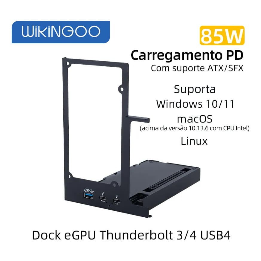 Egpu Dock Thunderbolt 3/4 Usb4 Pd 85w Para Notebook Atx Sfx