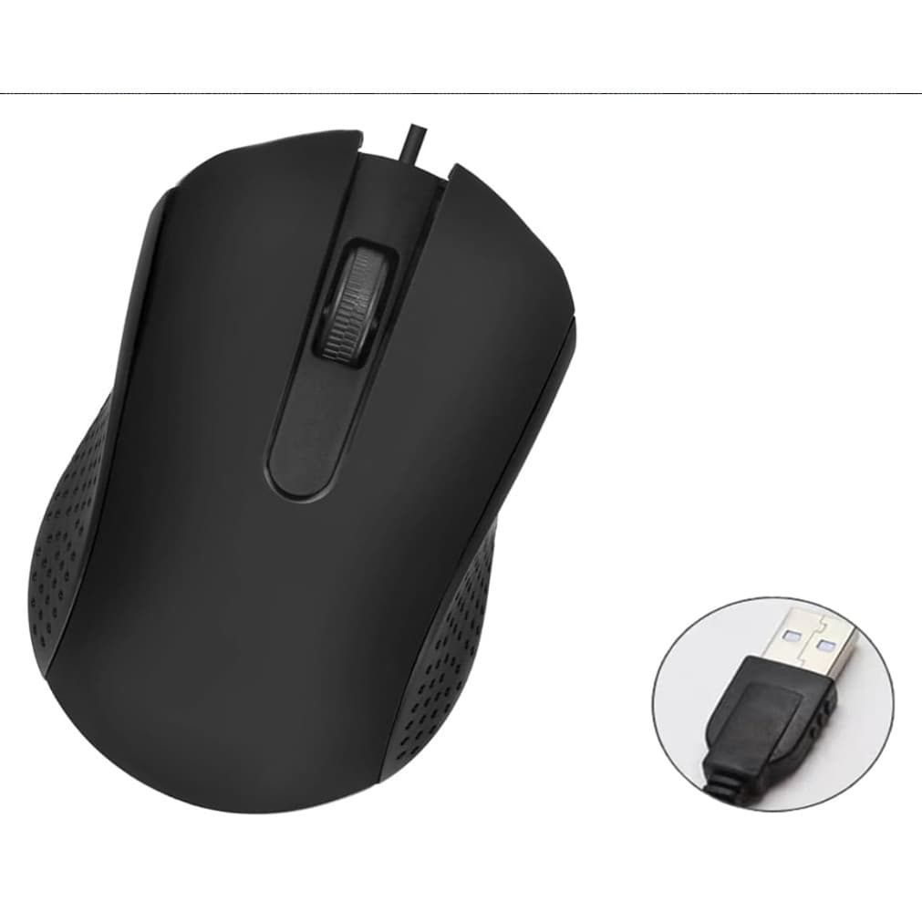 Mouse USB Com Fio 1000 DPI Óptico Ergonômico Silencioso Para Notebook PC Trabalho Escritório Casa