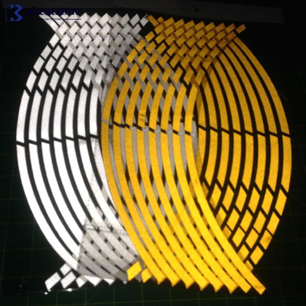 OKCATZONE 16 Unidades De Aro De Roda De Motocicleta 16 Tiras Reflexivas Fita Listrada De 18 " Adesivos Decalque A5G9