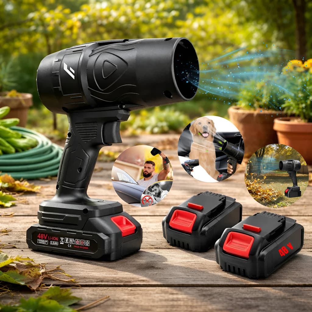 Soprador Turbo Portátil Recarregável 48v 2 Baterias Potente