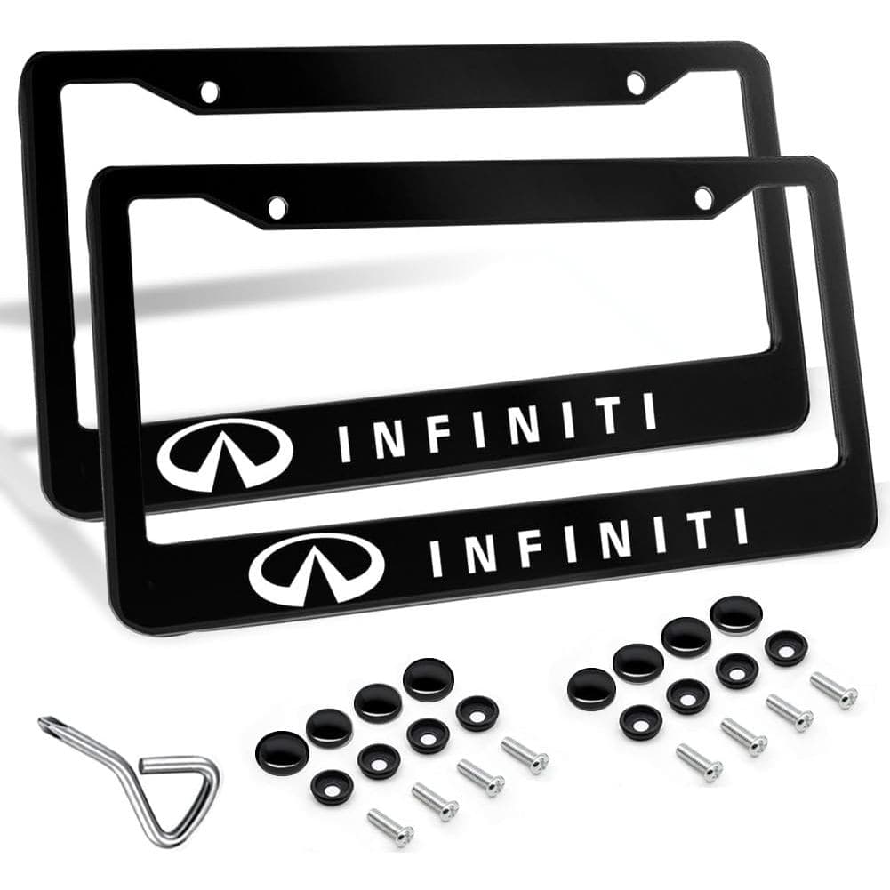 2 Peças de Suportes de Placa de Licença Pretos para Infiniti QX50 Q50 Q70 Q70L Q60 QX30 QX60 QX80, Suportes de Placa de 