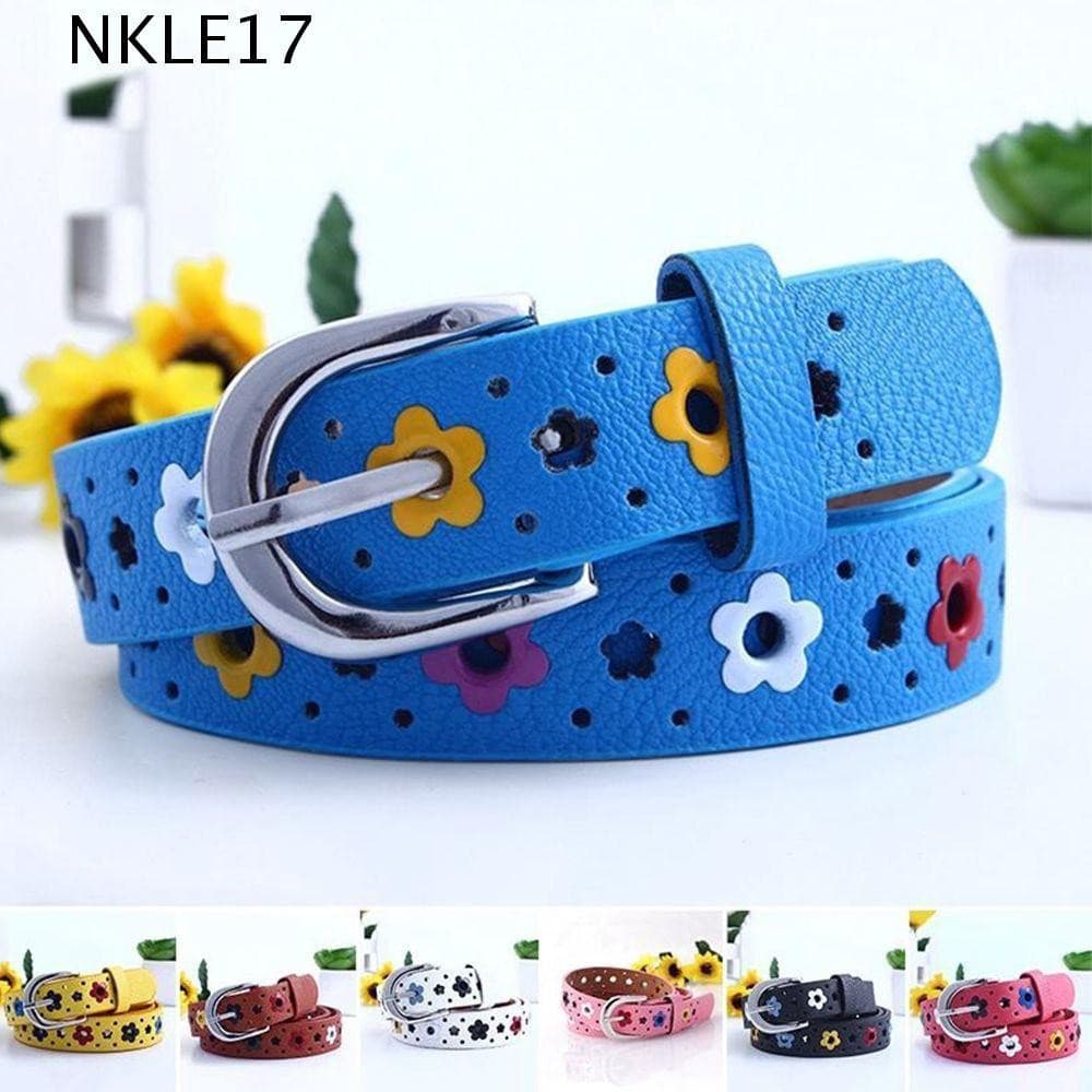 TWINKLE1 Cinto Infantil PU Oco De Couro De Flores De Borboleta Kids Cintos Ajustáveis