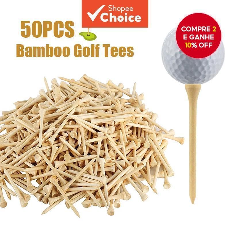 50 Peças Camisetas De Golfe De Madeira De Bambu Suporte De Bolas Treinamento Especializado 42/54/70/83mm