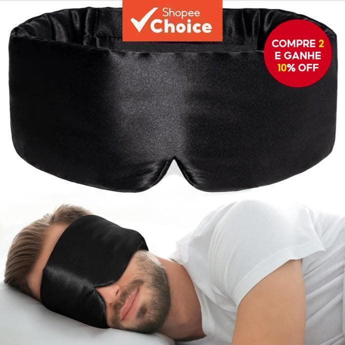 Máscara de Olhos de Seda Gelada Premium Preta - Cobertura para Olhos Ultra Macia para Dormir de Lado, Ideal para Viagens