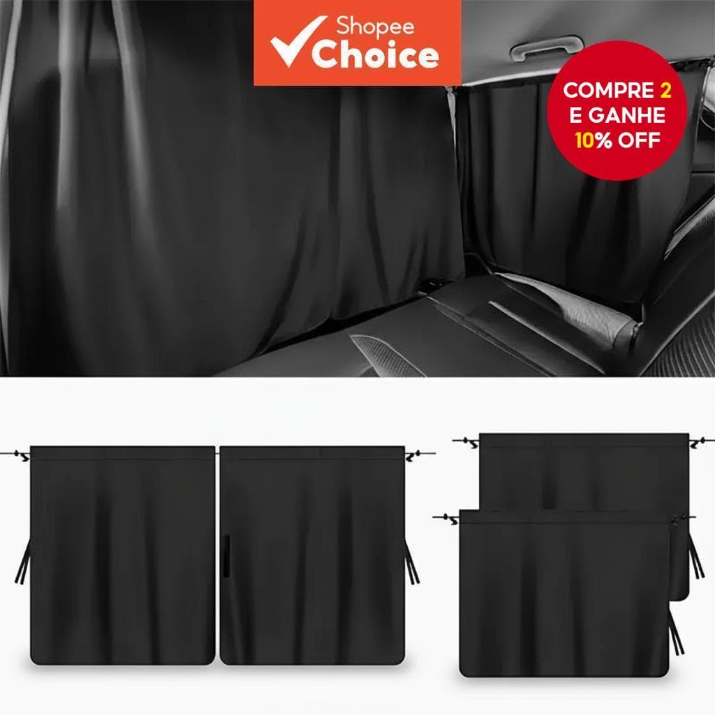  Conjunto de Cortinas para Janelas de Carro para Bancos Dianteiros e Traseiros e Janelas Laterais - Divisor de Proteção