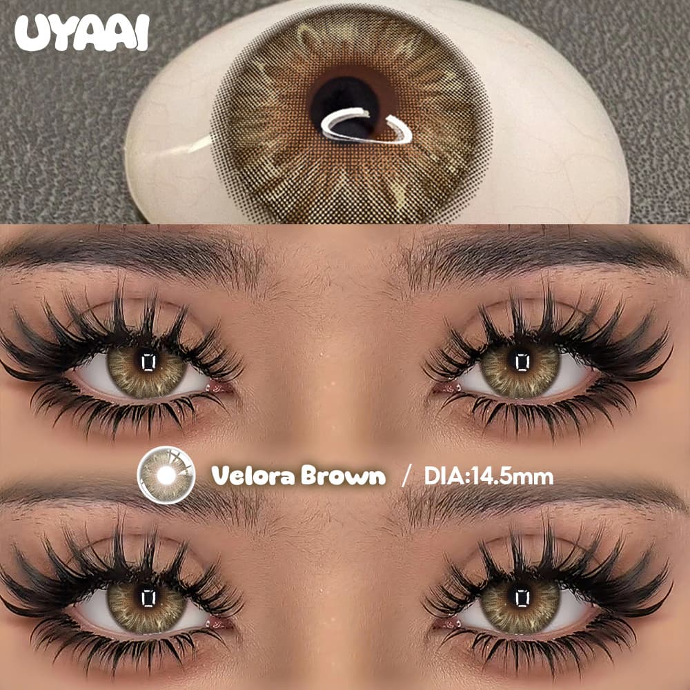 UYAAI 2026 1Pair Lustra Green Lente De Contato Cinza Para Maquiagem Lentes Coloridas Marrons Naturais Usadas Anualmente 