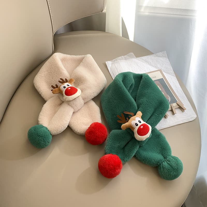 Cachecol crianças de pelúcia quente cachecol bebê presente natal bebê engrossado inverno bonito meninos meninas colar