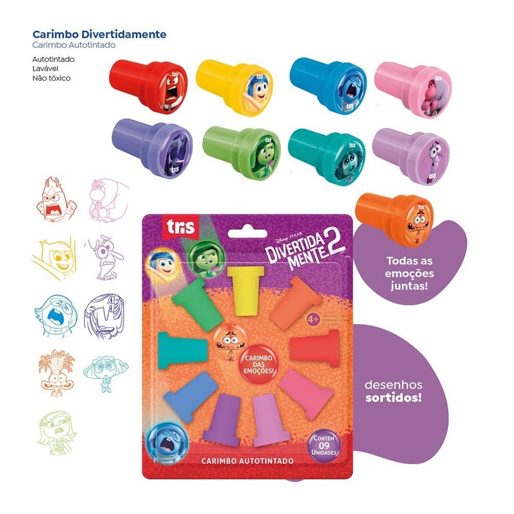 Carimbo Princesas/ Batman/ Patrulha Canina/ Frozen/ Hot Wheels/ Barbie/ Gata Marie - Tris / WX Gift