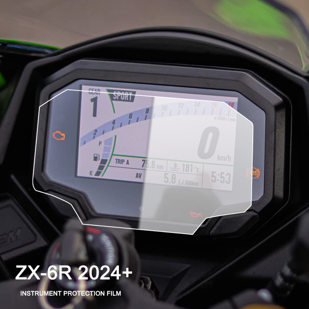 ZX 6R Acessórios Scratch Cluster Tela Painel Proteção Para Kawasaki-6R 2024 + 10R 2021 + Filme Instrumento Da Motociclet