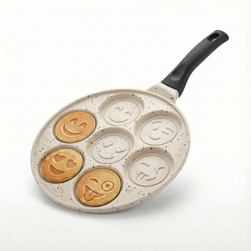 Panela Mine Panqueca Antiaderente Sorriso Smiley Face Preto Pan-12714