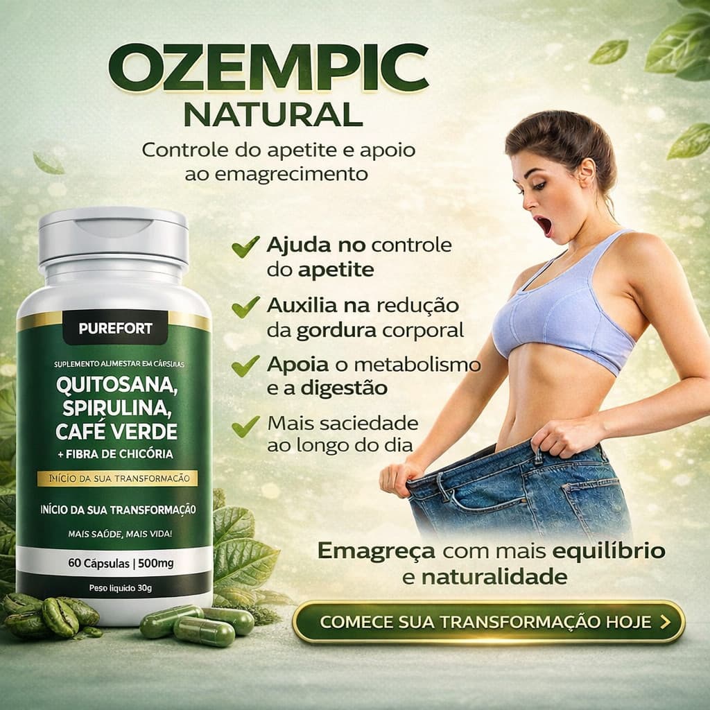 Quitosana Premium com Spirulina, Psyllium, Fibra de Chicória e Café Verde 600mg