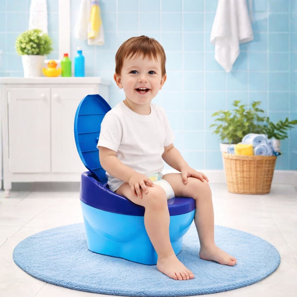 Penico Infantil Troneco Azul Menino Animais Assento Redutor