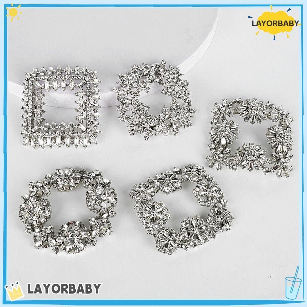 LAYORBABY 1 Par De Fivela De Sapato Feminina Strass Cristal Brilhante Clipes Decorativos