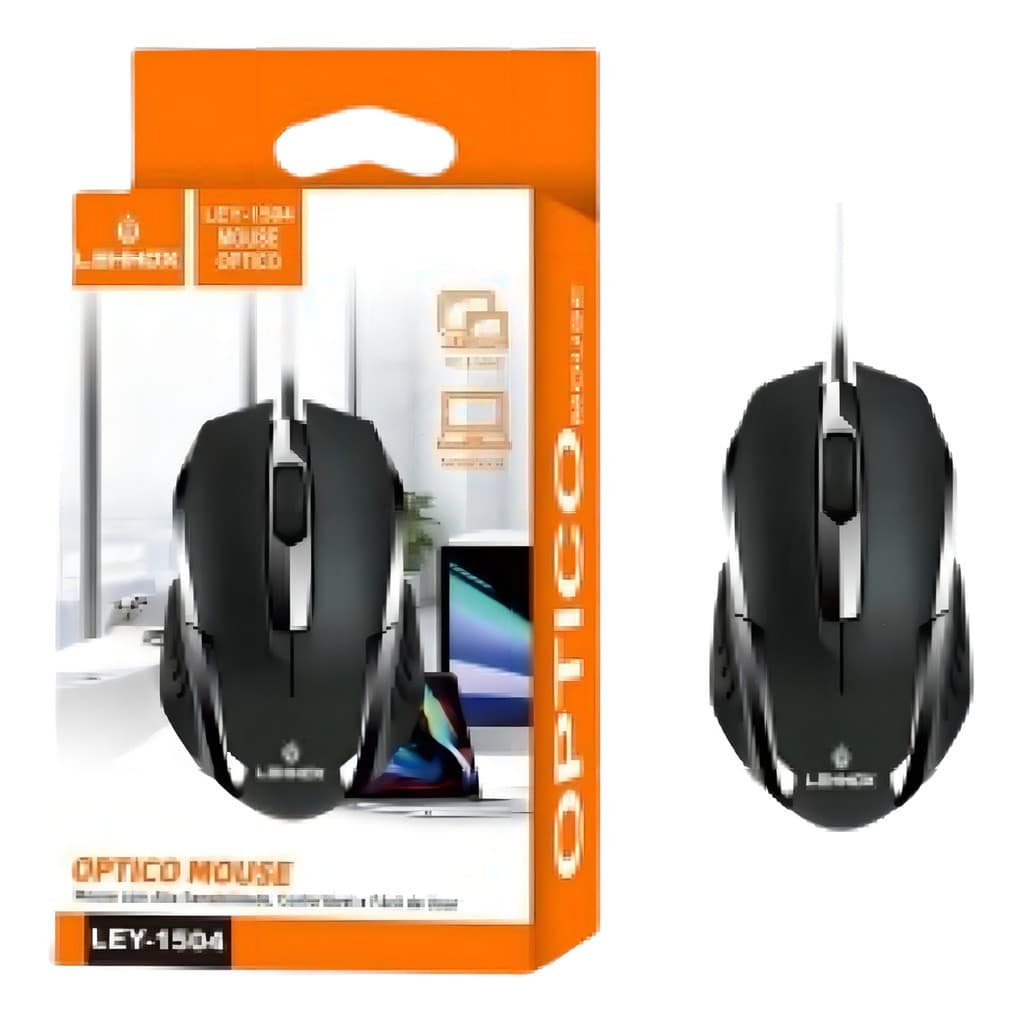 Mouse Ergonômico Sem Fio Óptico USB Lehmox Ley-1504 Preto 3 Botões